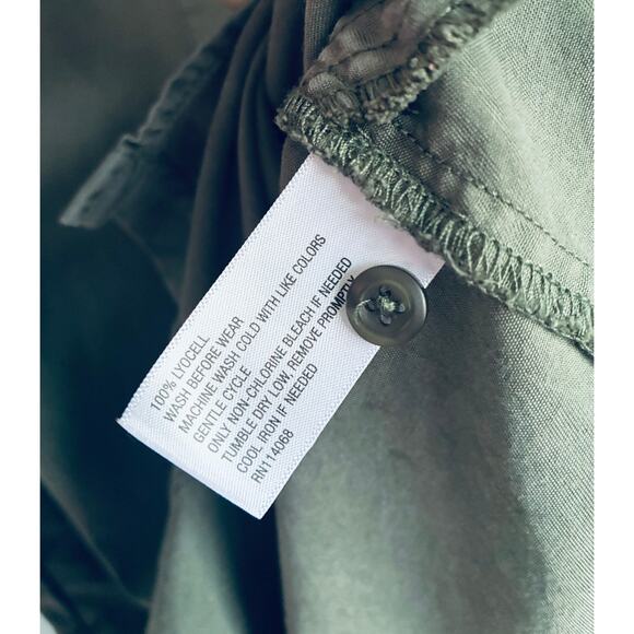 Evereve Shirt Dress Button Up Green - Picture 4 of 8